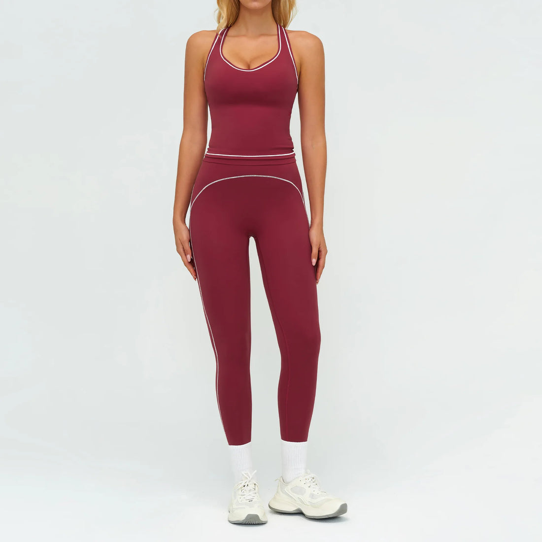2PCS Yoga Set Gym Clothes Outdoor Sports Outfits Women Tracksuit Gym Fitness Suits Workout Long Sleeved Flared Pants Sportswear - ATFH