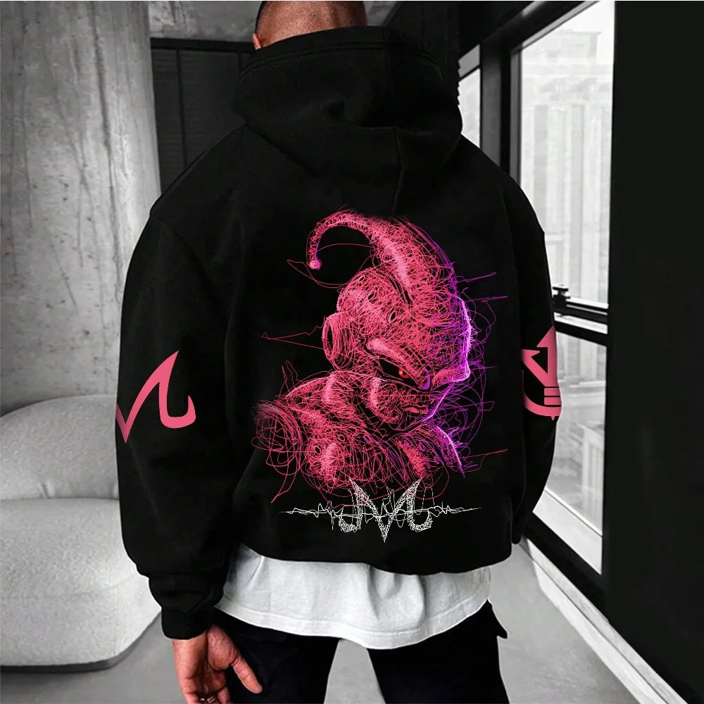 Dragon Ball Peripheral Hoodie 2025 Autumn/Winter New Men's Street Trend Casual Loose American Hip Hop Sweater Parent-child Top - ATFH