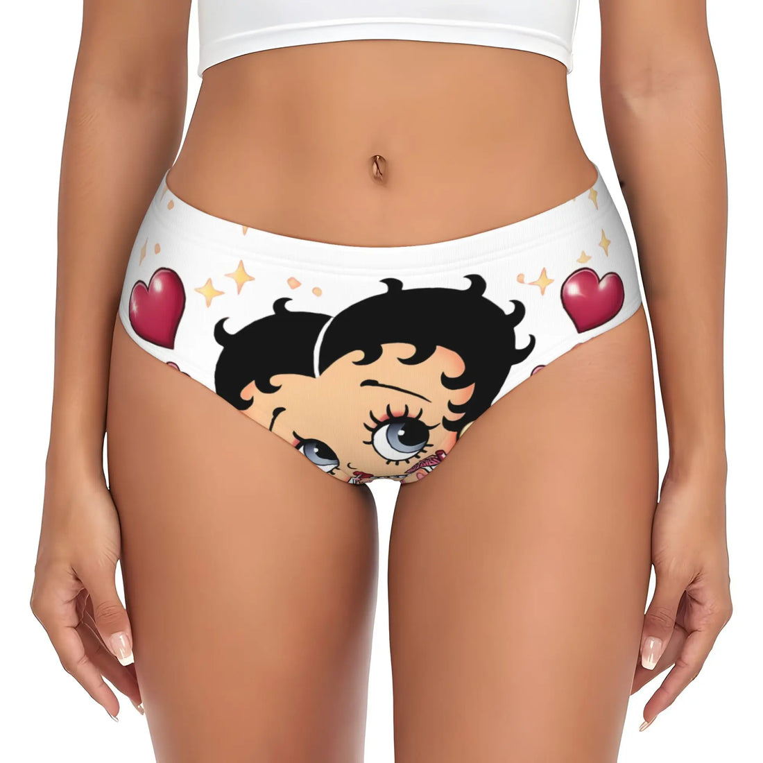 Cartoon Girl Boop  Brief Panties Womens Comfort Stretch Bettys  Underwear