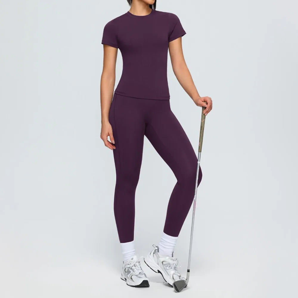 2026 Women Training Sports Tops Quick Dry Breathable Tank Top Fitness Running Short Sleeve Yoga Top Gym Workout Sports T-Shirt - ATFH