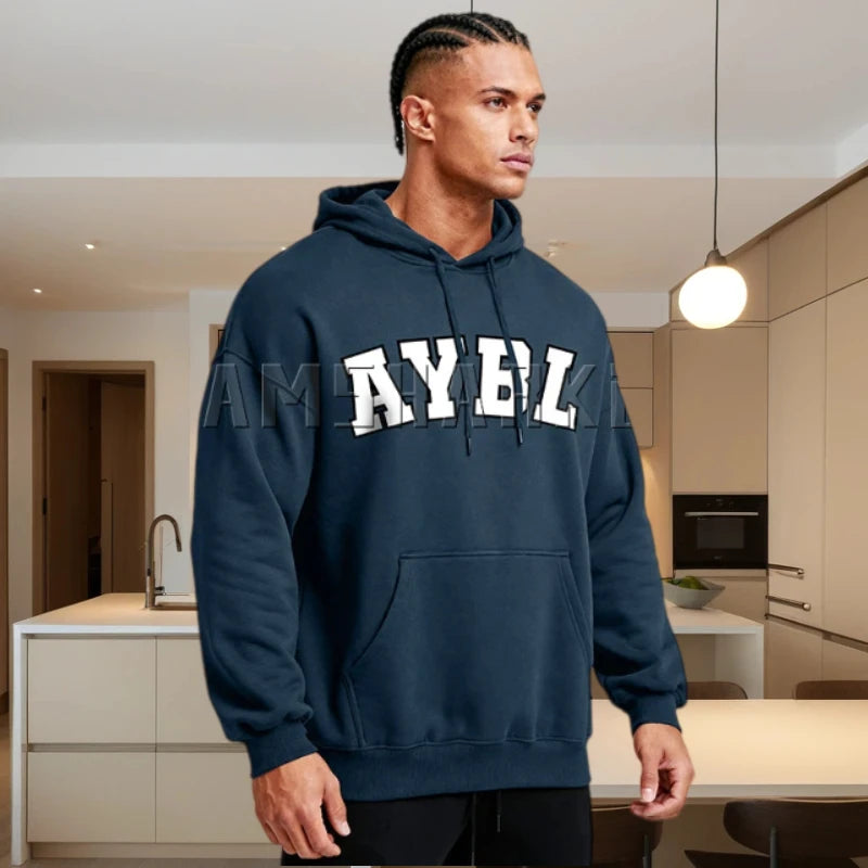 2026 Spring Unisex Oversized AY Hoodie Casual Loose Fit Pullover Sweatshirt With Pocket Breathable Warm Gym Sportswear For Worko - ATFH