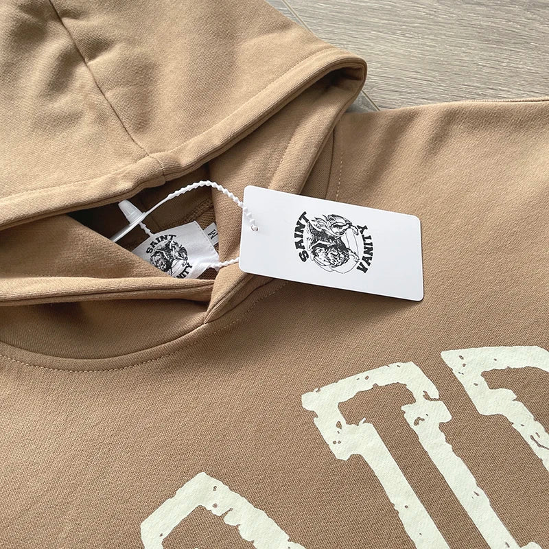 SAINT VANITY alphabet print simple pop casual hoodie - ATFH