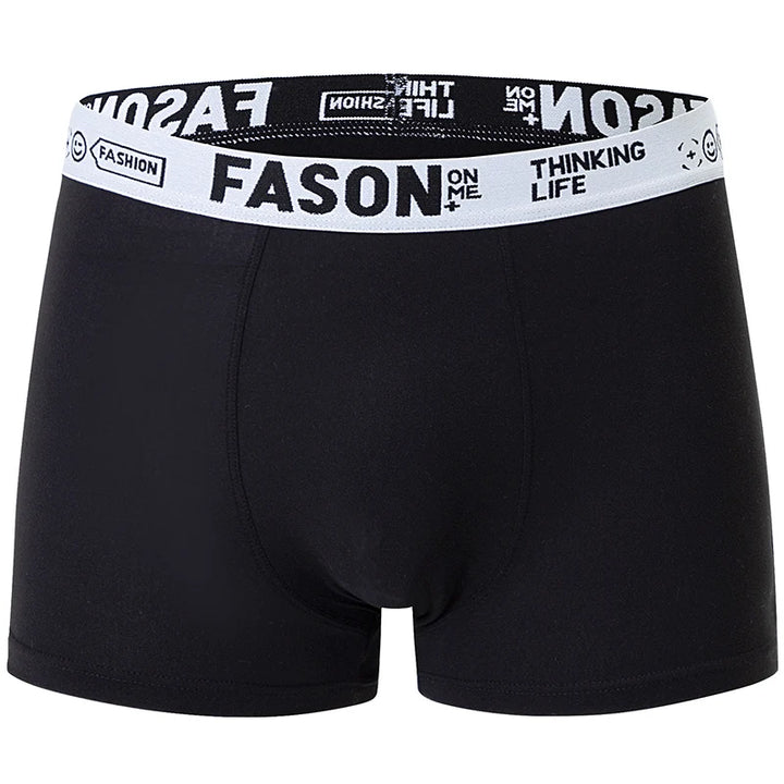 4/10 Piece Men's Four Season Black Fashionable Casual Basic Versatile Underwear Boxer Shorts Plus Size Youth Sports Base Shorts