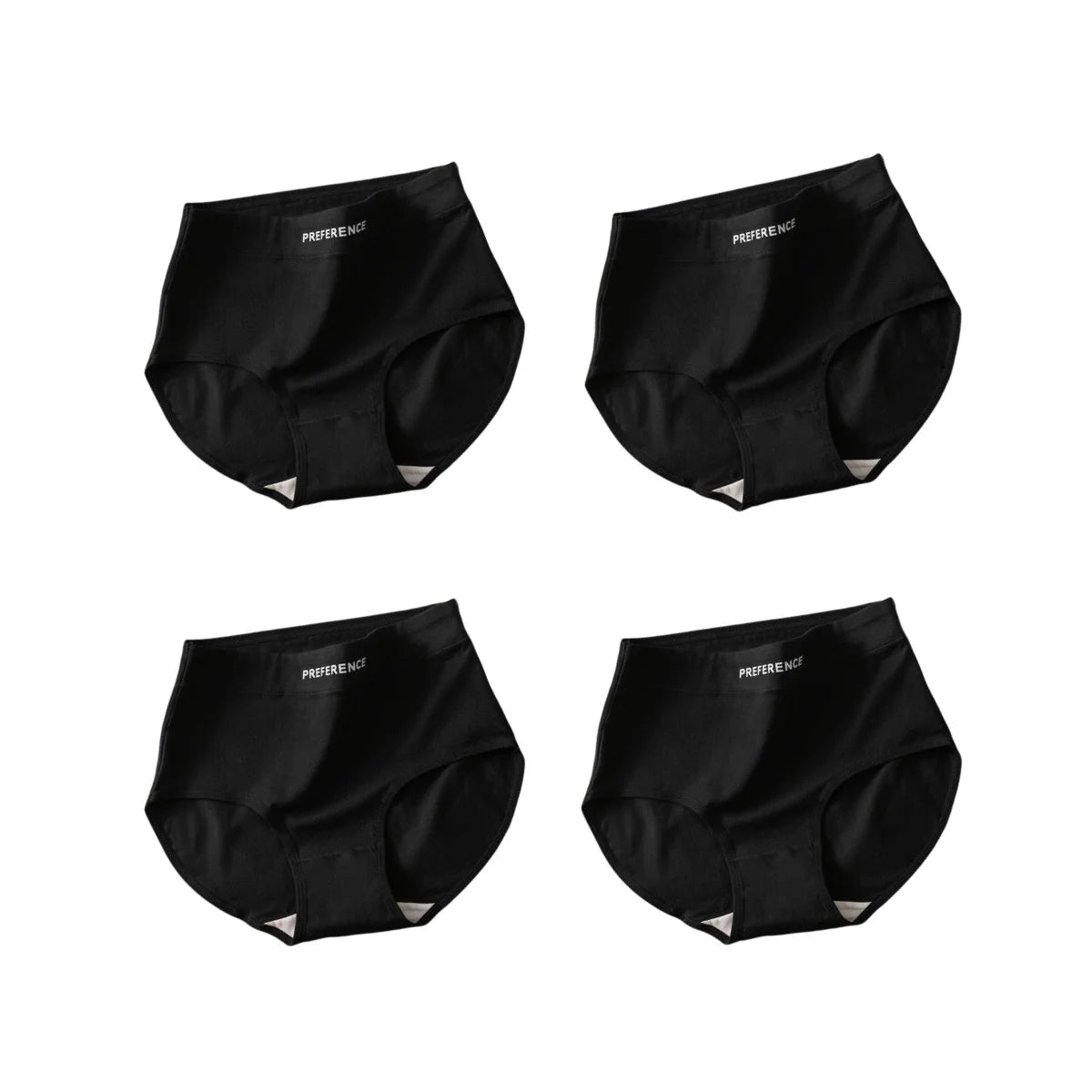 4Pcs/Set Women High-Waist Briefs Tummy Control Panties Soft & Breathable Cotton Underwear Plus Size Comfort Lingerie M-XXL