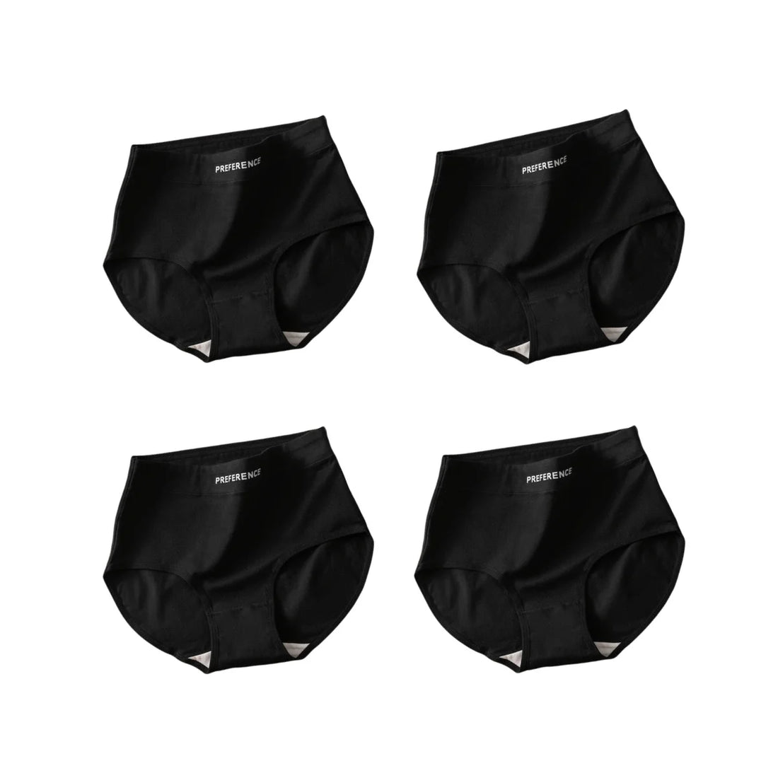 4Pcs/Set Women High-Waist Briefs Tummy Control Panties Soft & Breathable Cotton Underwear Plus Size Comfort Lingerie M-XXL