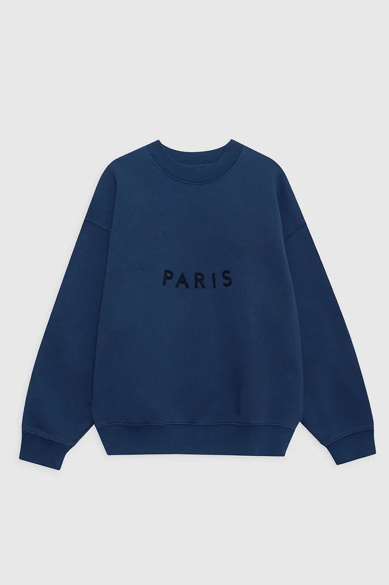 New 2025 Autumn and Winter New Niche AB Front Felt Patch Embroidered Fleece Women's Fleece Crew Neck Sweater - ATFH