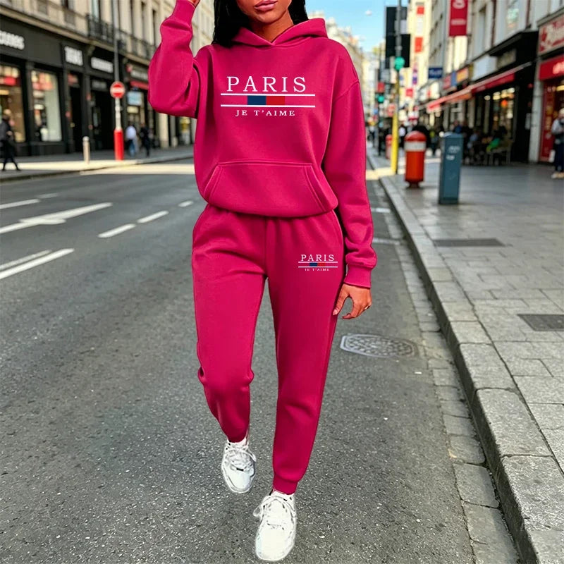 Hot Sales Women's Outfits 2026 Casual Hooded Sweatshirt Suit Outdoors Sports Jogging Clothing AutumnWinter Warm Woman Pants Sets