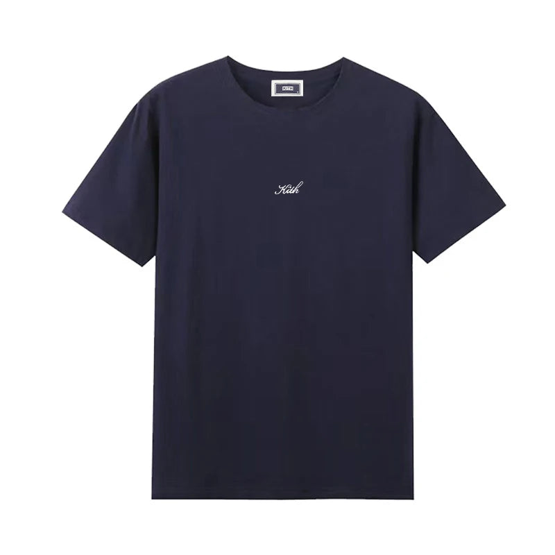 Korean style Summer Quality Cotton Men Women T-shirt Small Icon Embroidered Logo Couple Casual Loose O-Neck Short Sleeve Tees ATFH
