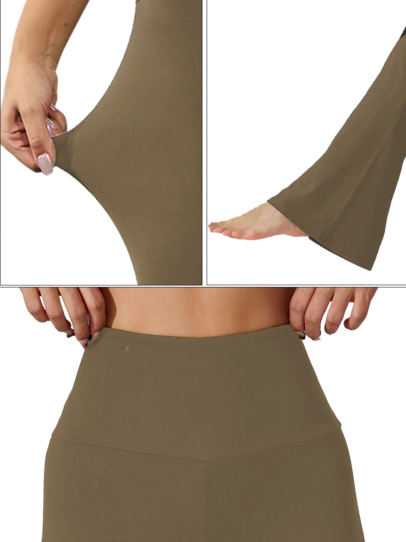 Women's Super Soft Flare Pants High Waisted Tummy Control Workout Yoga Push Up Gym Fitness Long Leggings Bell Bottoms ATFH