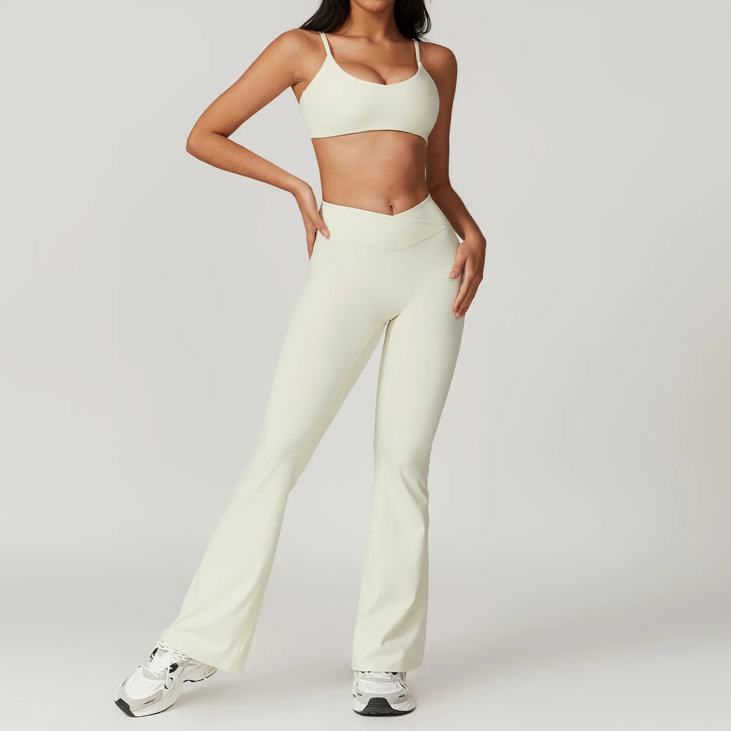 Women Sportswear Yoga Set 2PCS Sport Suit Gym Workout Clothes Short Sleeve Gym Crop Top High Waist Leggings Fitness Sports Wear - ATFH