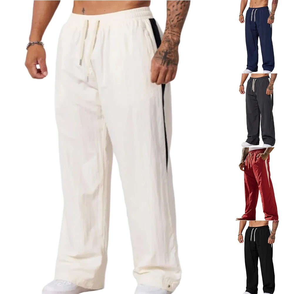 Men Sports Jogging Pants Male Breathable Fitness Sweatpants Loose Wide Leg Casual Trousers Men's Clothes
