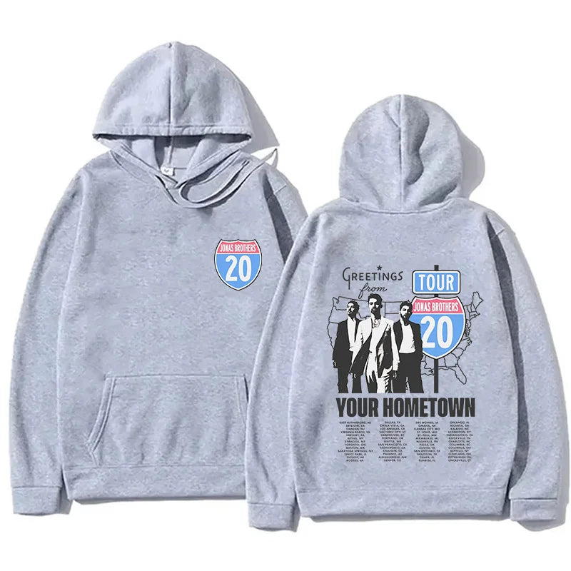 Jonas Brothers Greetings From Your Hometown Hoodies Men Women Oversized Sweatshirts Fashion Vintage Hooded Pullovers Streetwear - ATFH