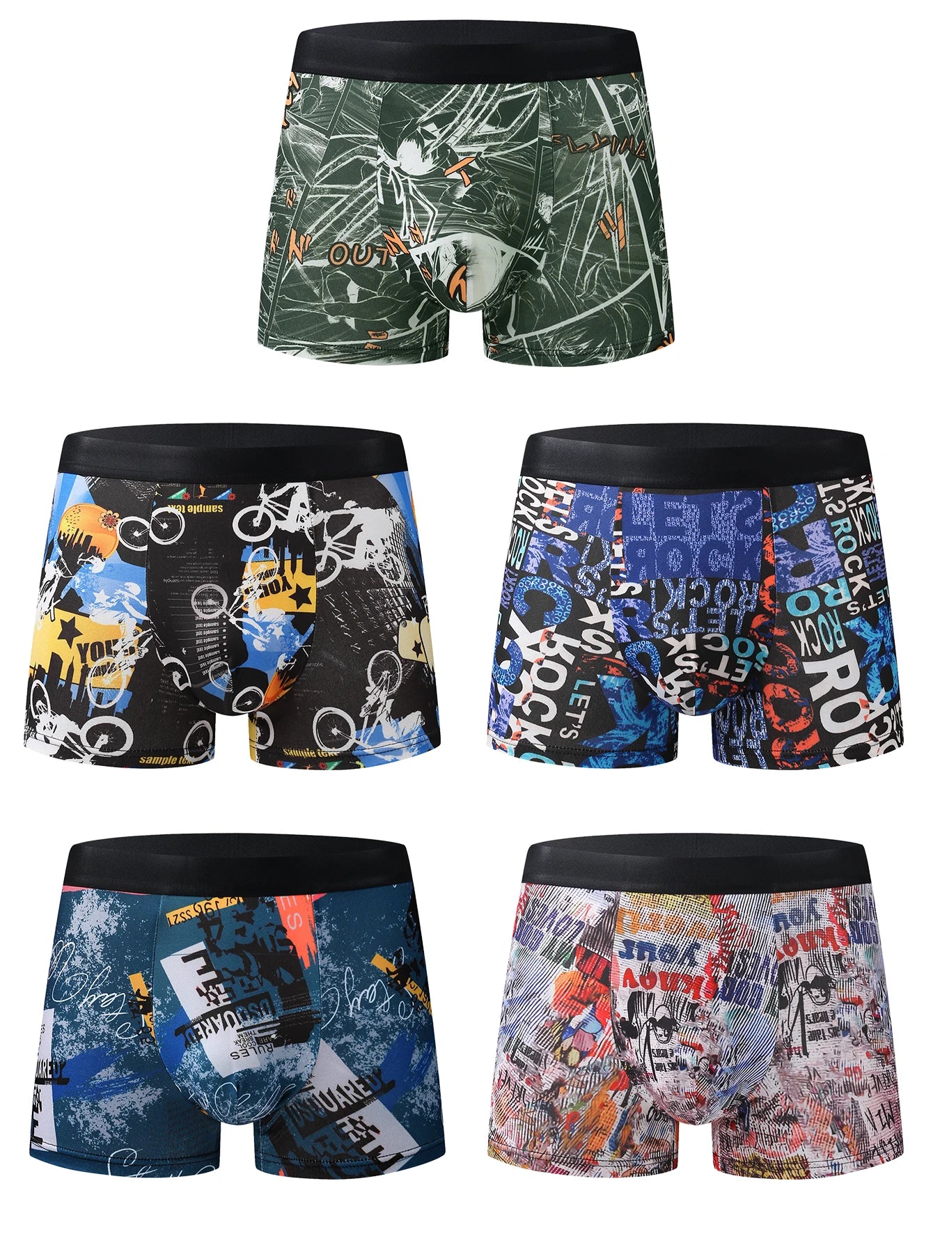 10-Pack Fashionable Men's Boxer Shorts, Comfortable, Soft, Fashionable, Printed, Casual and Versatile Men's Underwear