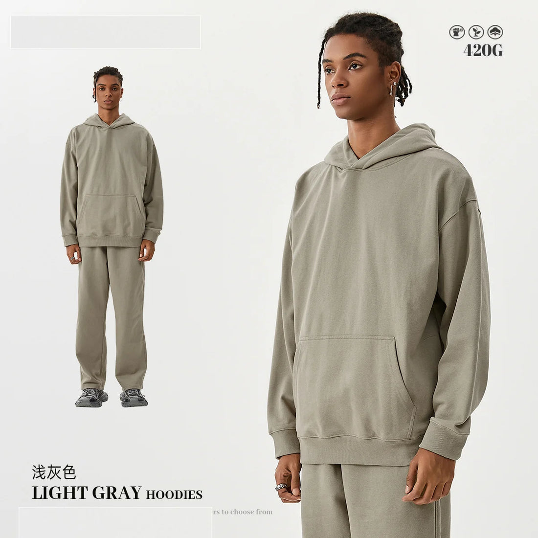 MAQVOB Top Quality Luxury Apparel 420g French Terry Tracksuit Euro US Size Spring Autum Oversize Full Hoodie Tracksuit for Men - ATFH