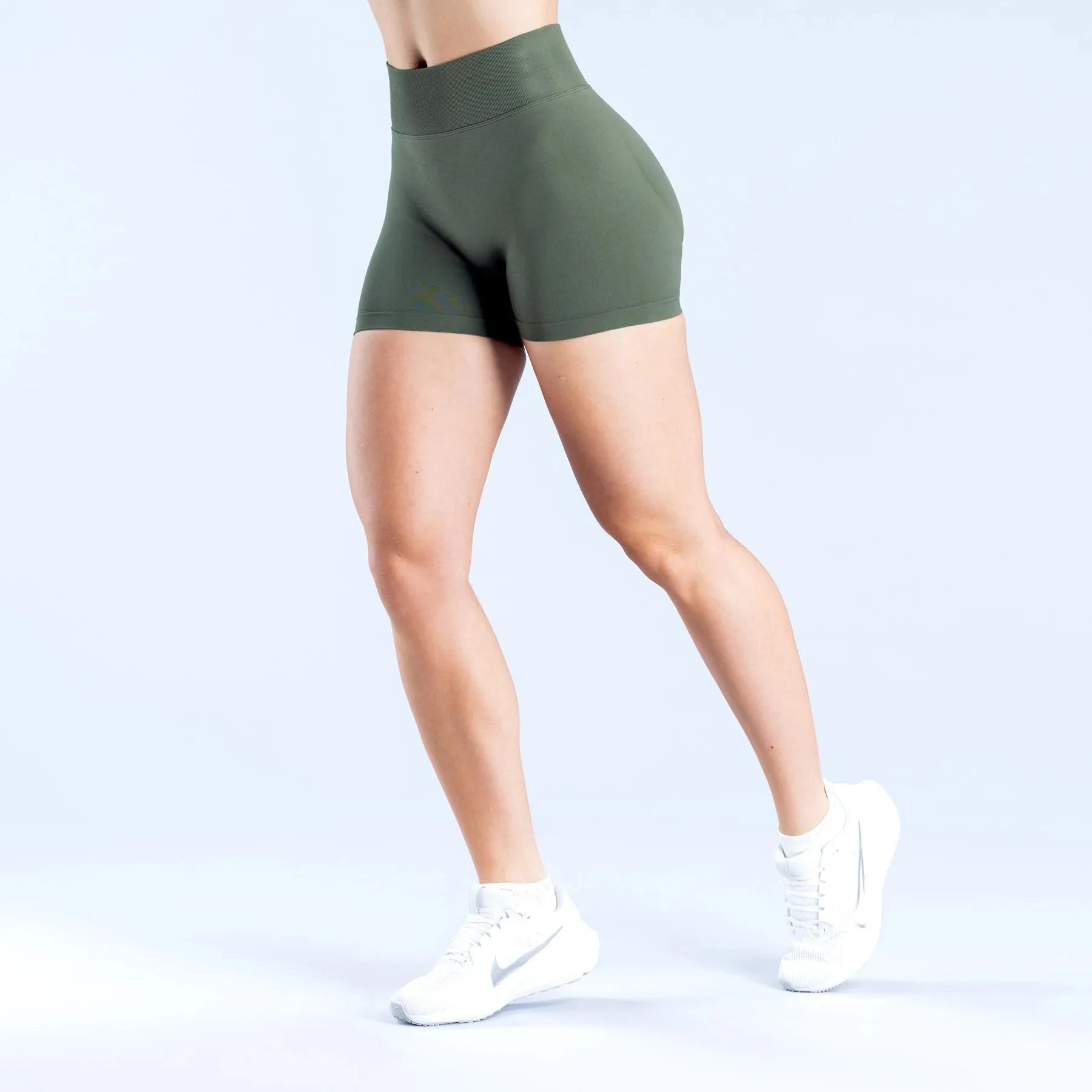 Women's Low-Rise Yoga Pants Three-quarter Length Shorts Tummy Control Workout Leggings Gym Fitness Running Seamless Tights