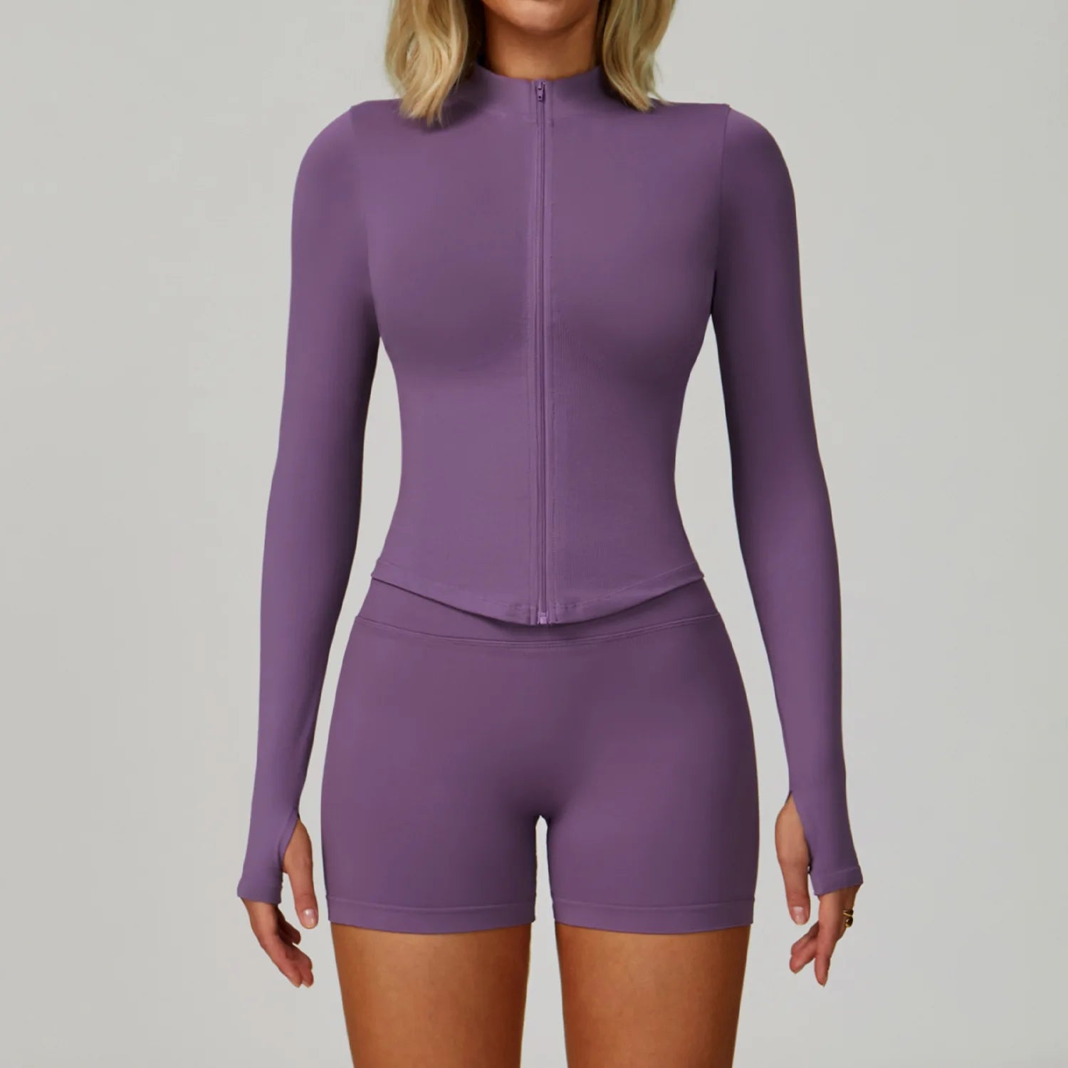 Seamless Yoga Suit 2PCS Sports Set Women Tracksuit Gym Running Workout Clothes Sports Long Sleeve Athletic Wear Yoga Clothing - ATFH