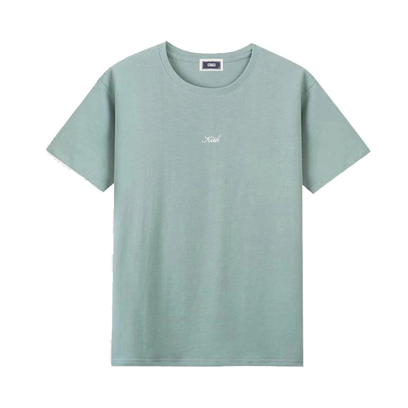 Korean style Summer Quality Cotton Men Women T-shirt Small Icon Embroidered Logo Couple Casual Loose O-Neck Short Sleeve Tees ATFH