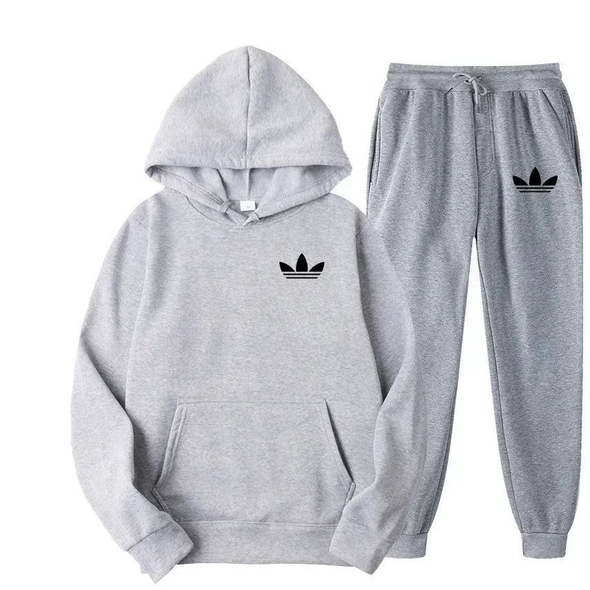 2025 New Men's Fashion Casual Tracksuits Outdoor Jogging Hooded Sets Sports Luxury Hoodie + Pants Suit Clothing - ATFH