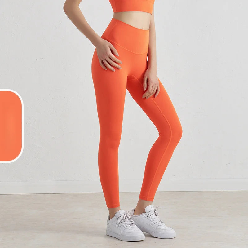 New 35 Colors Naked Feeling Yoga Pants High Waist Seamless Leggings Sport Women Fitness Gym Leggings With Pocket - ATFH