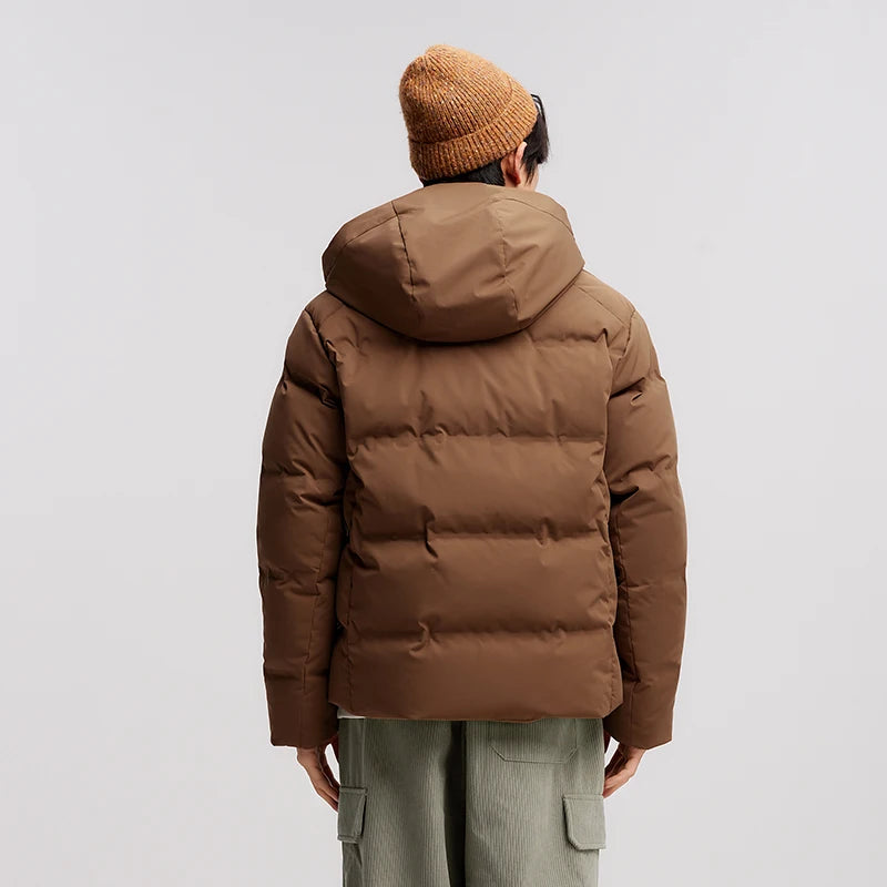 Semir Down Jacket Men New Winter Waterproof Outerwear Textured Hooded Top Versatile