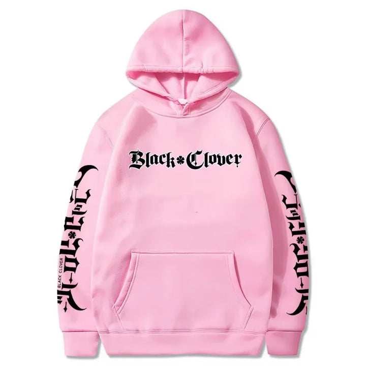 Anime Black Clover Letter Printed Hooded Men Women Manga Hoodies Long Sleeve Prevalent Streetwear Harajuku Unisex Sweatshirt - ATFH
