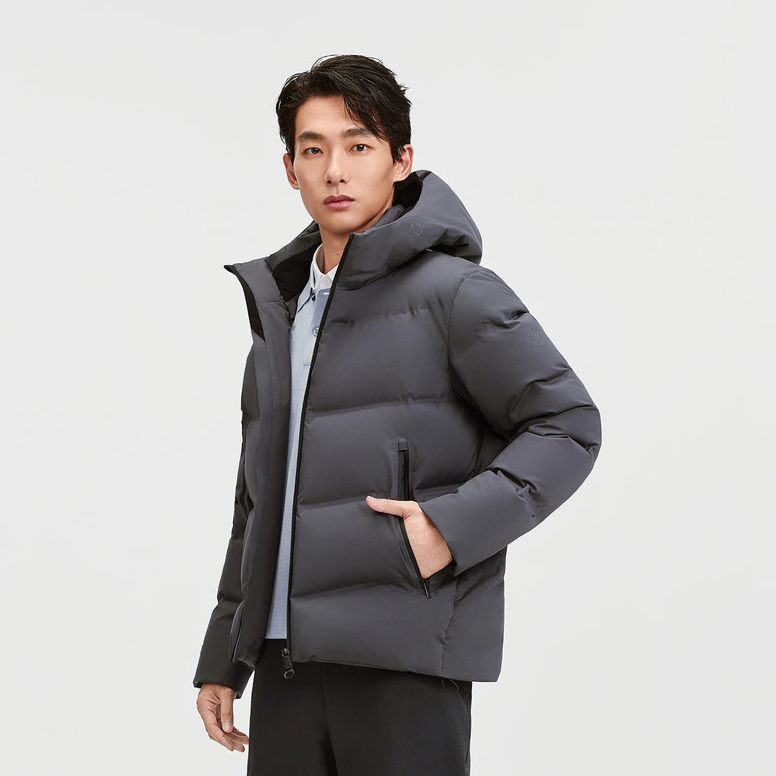 Bosiden Mens Winter Goose Down Jacket Slim Fit Hooded Thermal Coat Windproof Outdoor Parka