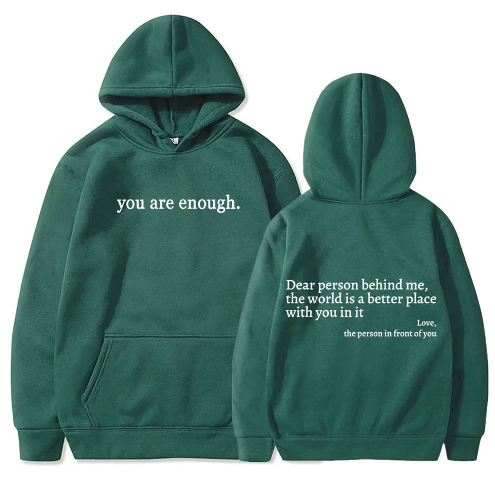 Dear Person Behind Me Men's Kangaroo Pocket Hoodie Classic Retro Women's Back Text Hoodie Neutral Fashion Hoodie Autumn Winter