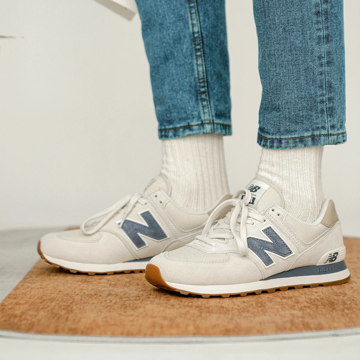 New Balance NB 574 Fabric Cushioning Abrasion Resistant Breathable Support Low top Casual City Commuting Running Shoes ML574LGI