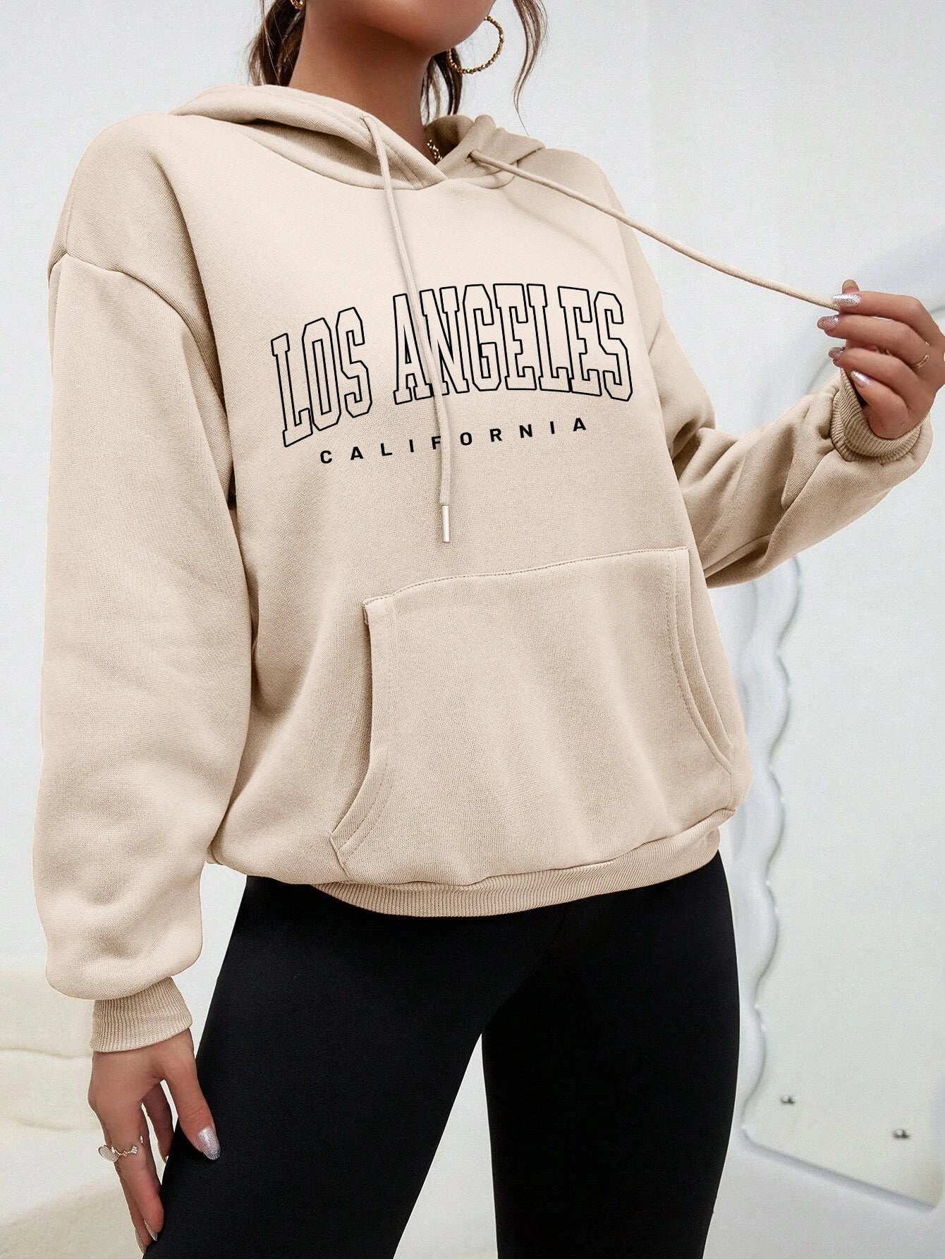 Los Angeles Art Letter Design Women Hoodies American Style Casual Hoody Autumn Hip Hop Female Hoodie Casual Fleece Clothing - ATFH