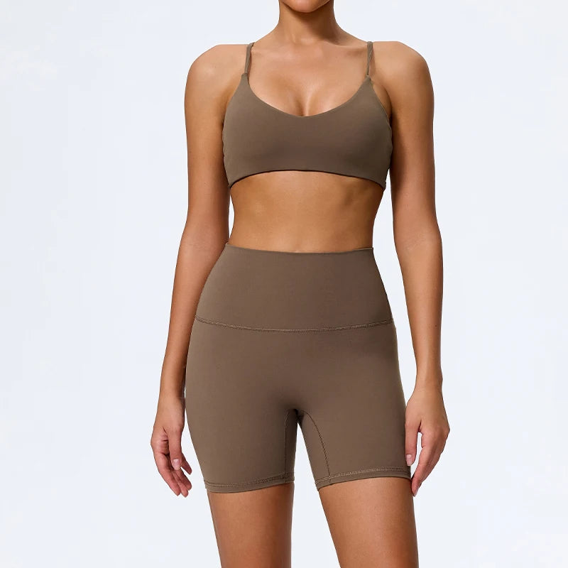 Ctenkevet Summer Women 2Pcs Sleeveless Sports Set Female Gym Two-piece Yoga Set High Waist Breathable legging Sportswear Women - ATFH