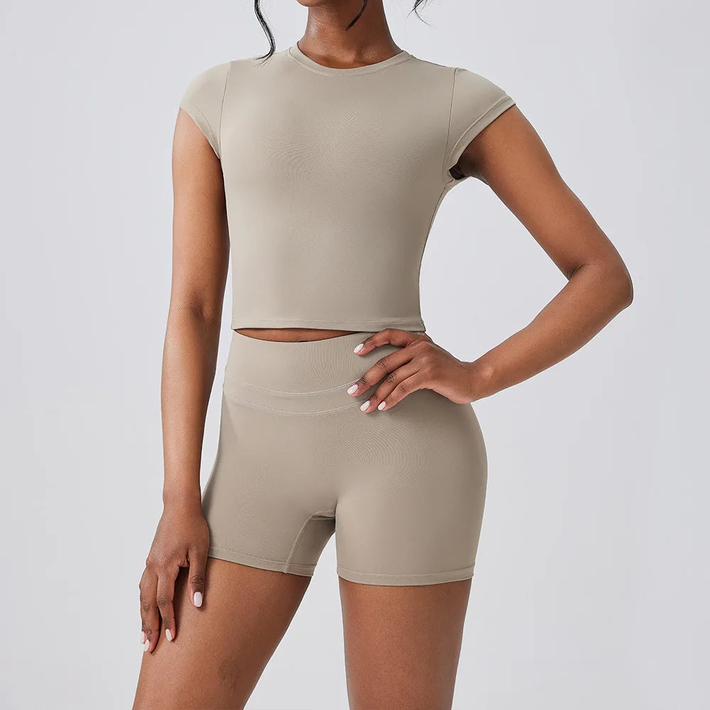 BIANHUI Women's Two Pieces Set Women Bra Shorts High Waist Quick Dry Running Fitness Sports Women's Tracksuit Female Clothing - ATFH