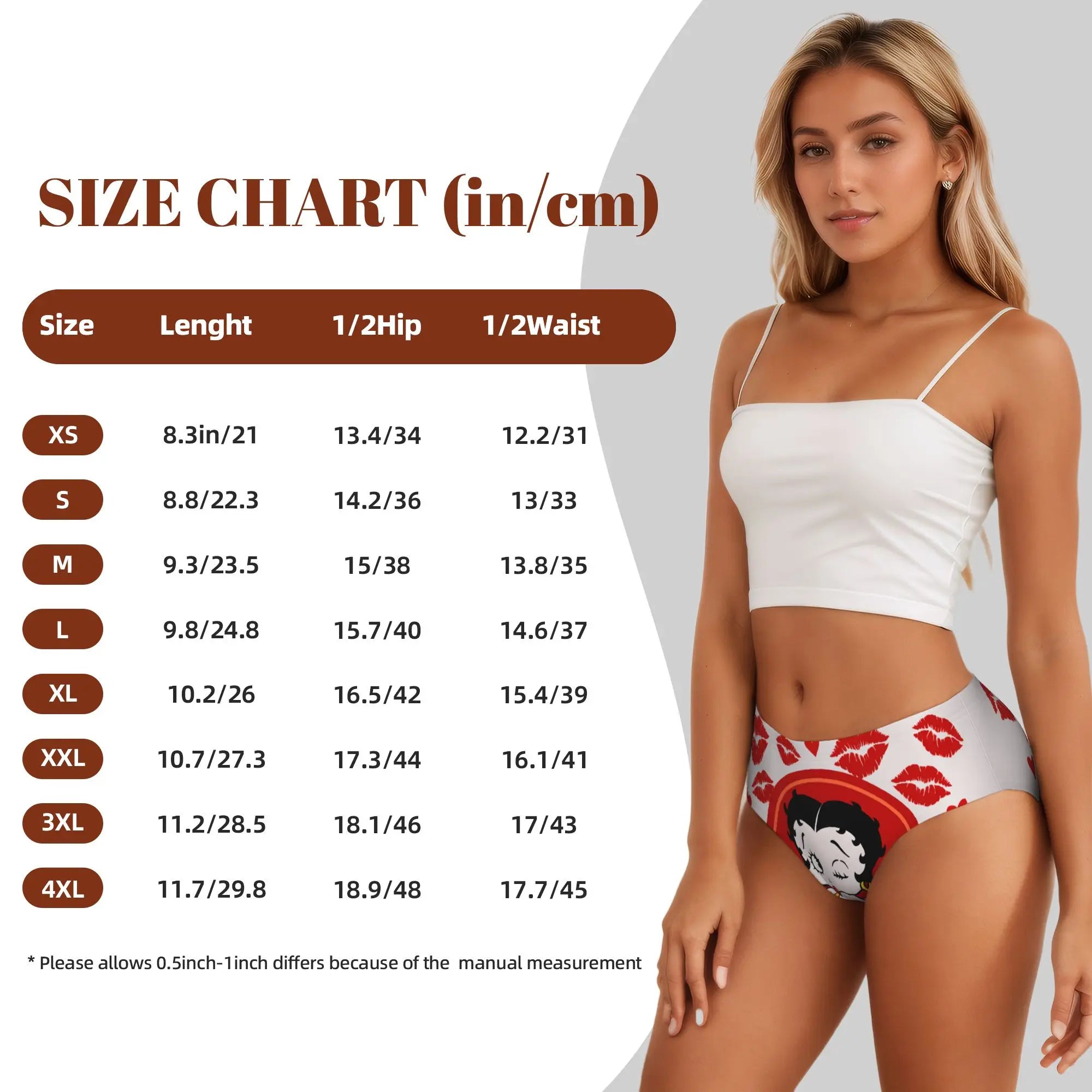 Cartoon Girl Boop  Brief Panties Womens Comfort Stretch Bettys  Underwear