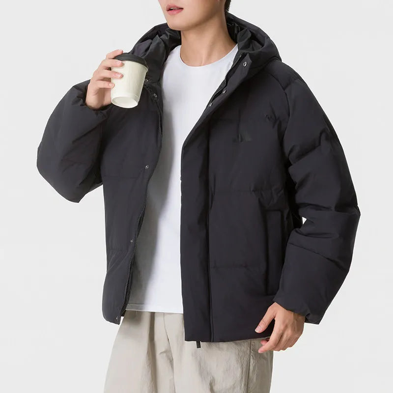 Adidas Down Jacket Men's 2026 Winter New Black Loose Sports Casual Jacket LE4955