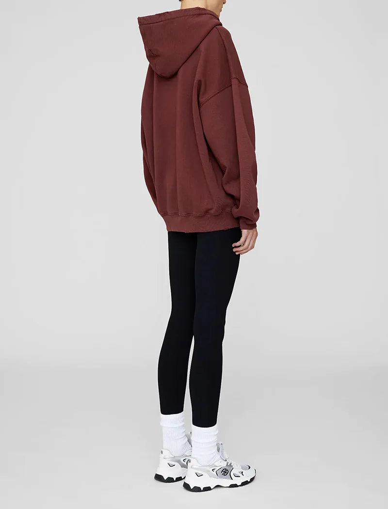 2026 Autumn Spring New North American Niche Classic Letter Printing Dyeing Fried Color Old Washing Water Women's Hooded Sweater - ATFH