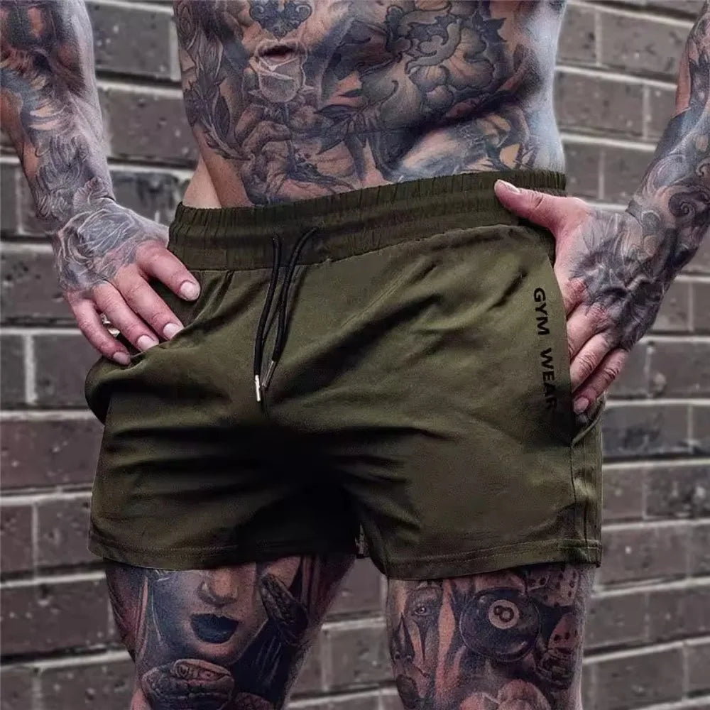 2025 Summer Gym Fitness Men's Shorts Sweatpants Thin Fashion Men Marathon Running Shorts Sports Breathable Training Pants