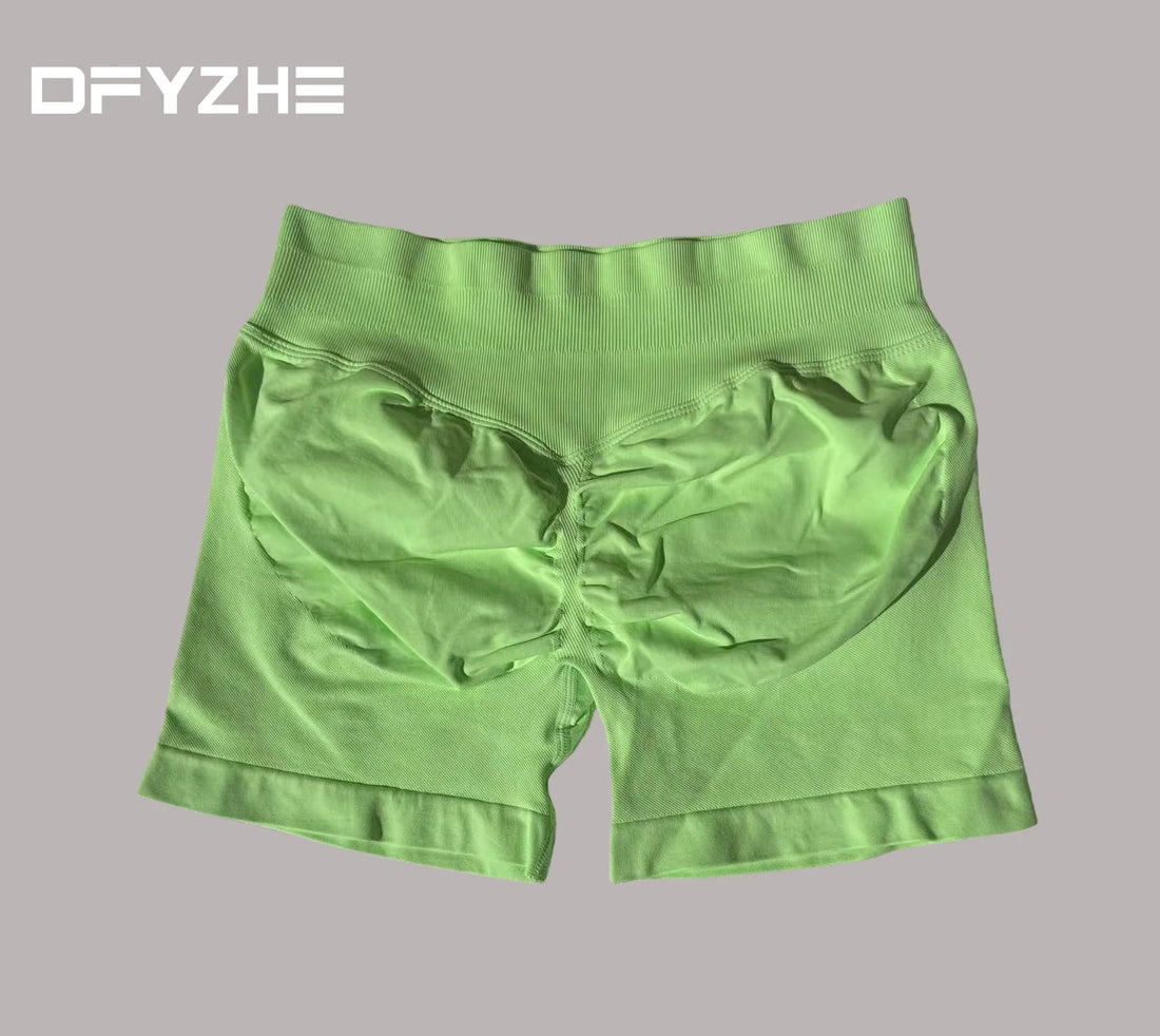 DFYZHE Impact Shorts 4.5-inch Women's Fitness Exercise Bike Shorts with Low Rib Belt Fitness Tight corset Hip Yoga Seamless Tigh Tahsi Fashion House