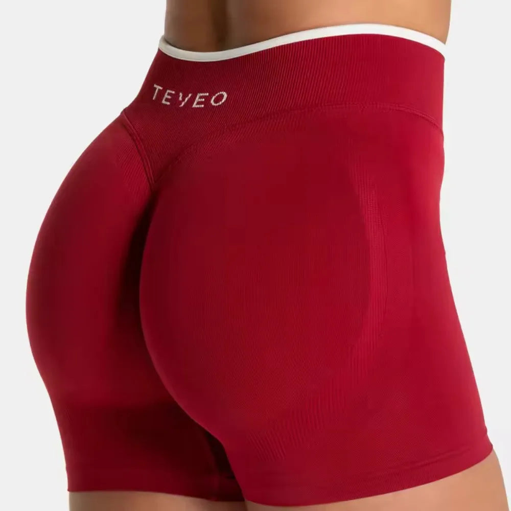 TEVEO Seamless Yoga Shorts for Outdoor Wear, Stylable Hip Lifters, Fitness & Workout Shorts Tahsi Fashion House