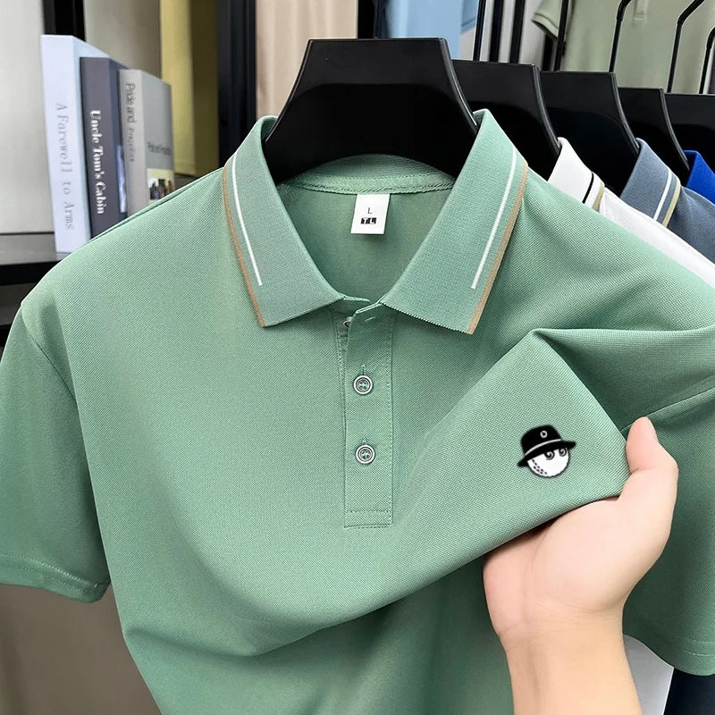 Summer hot item exquisite brand design embroidered breathable short top personalized mens daily versatile comfortable polo shirt