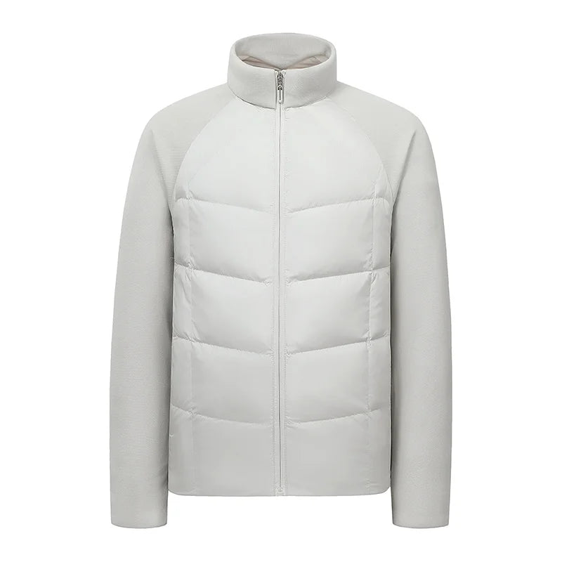 CHRLCK Men's Ultralight 90% Fill Down Jacket Winter Coat Windproof Warm Puffer Hiking Camping Trekking Outdoor Splicing