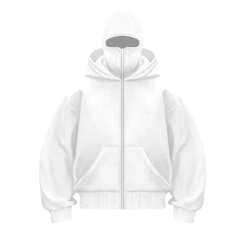 New men's tops, hooded zippered sweatshirts, double hoods, couple's clothing, autumn and winter fashion clothing - ATFH