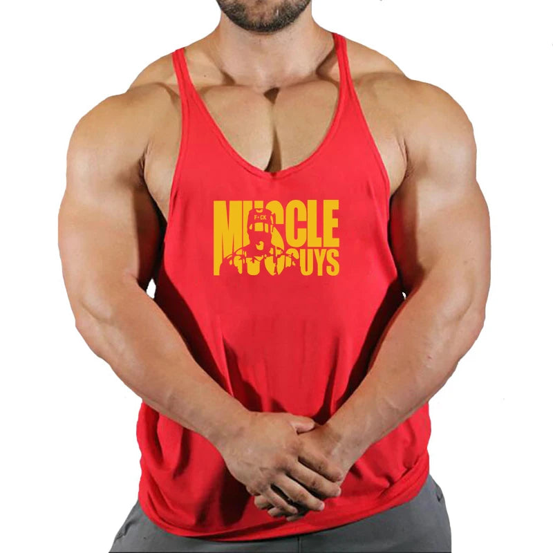 Hot Sale Gym Cotton Singlets Canotte Bodybuilding Stringer Tank Top NO PANI NO GAIN Fitness Shirt Muscle Guys Sleeveless Tanktop