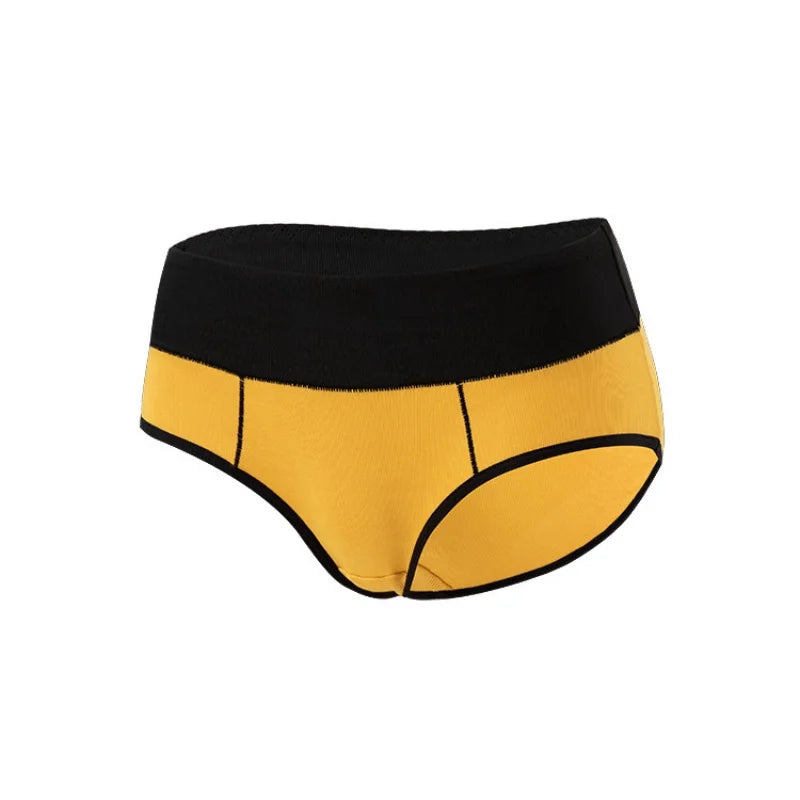 CINOON Women's Mid Waist Briefs Color Block Stretchy Double Layer Crotch Breathable Panties Soft No Roll Down Daily Underwear