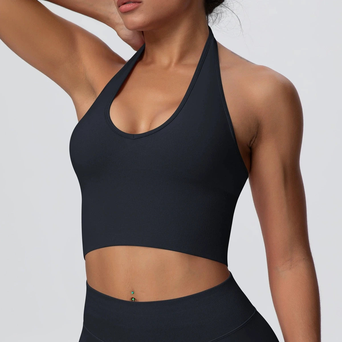 Seamless Sports Bra Gym Top Women Fitness Halter Yoga Bras Gym Crop Top Shockproof Breathable Running Workout Sports Underwear - ATFH
