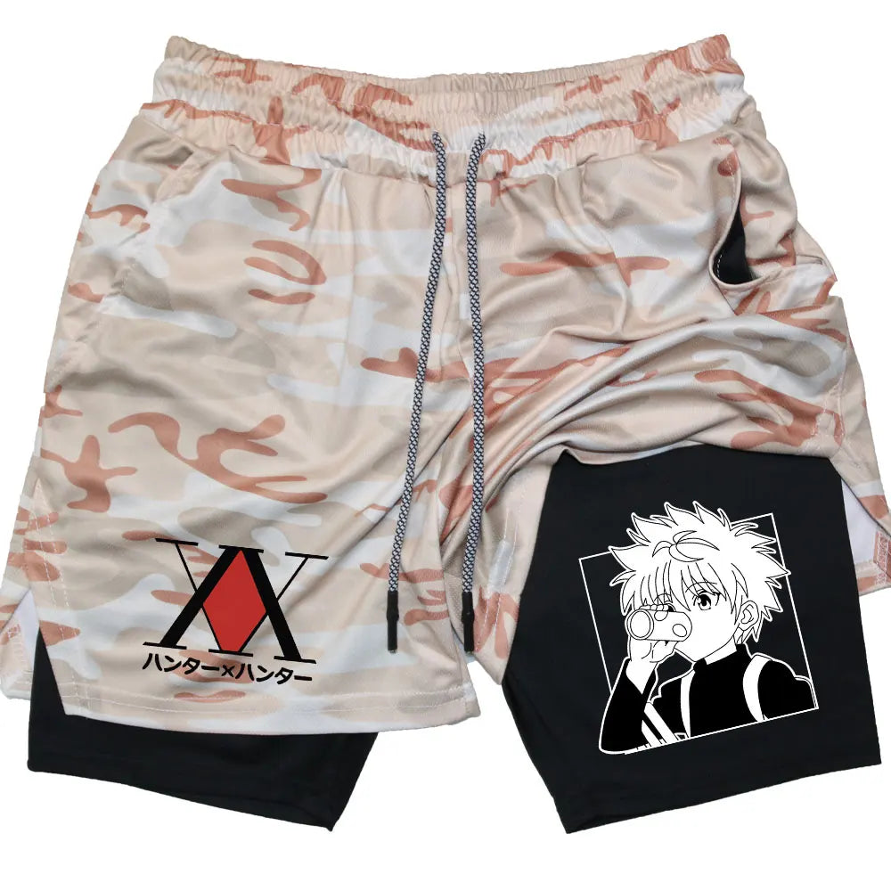 Anime Hunter X Performance Shorts Quick Dry Athletics Running Workout GYM Breathable Summer Compression