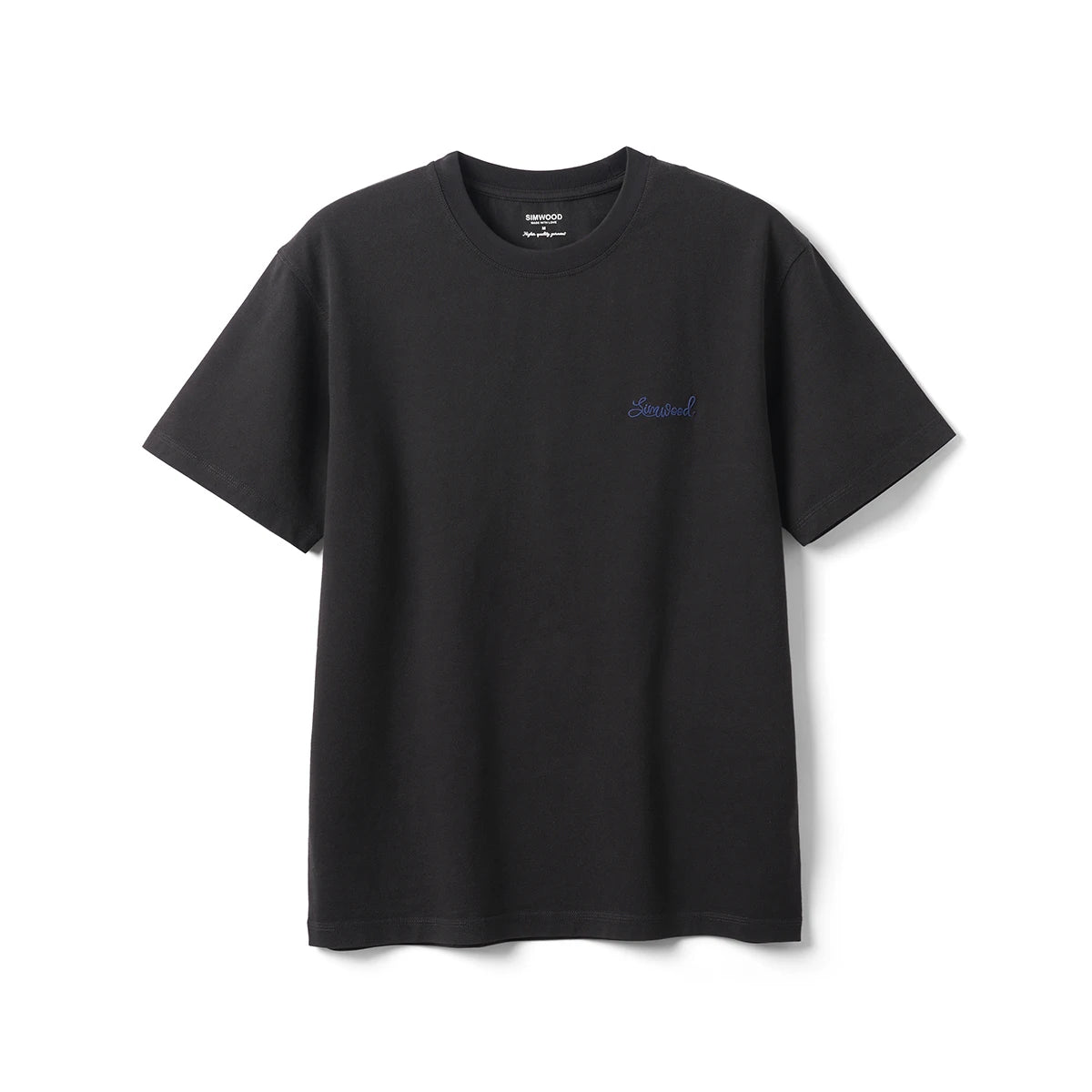 SIMWOOD Summer New 260gsm 100% Cotton Fabric Washed Vintage Letter Print T-shirts Men Plus Size Tops - ATFH