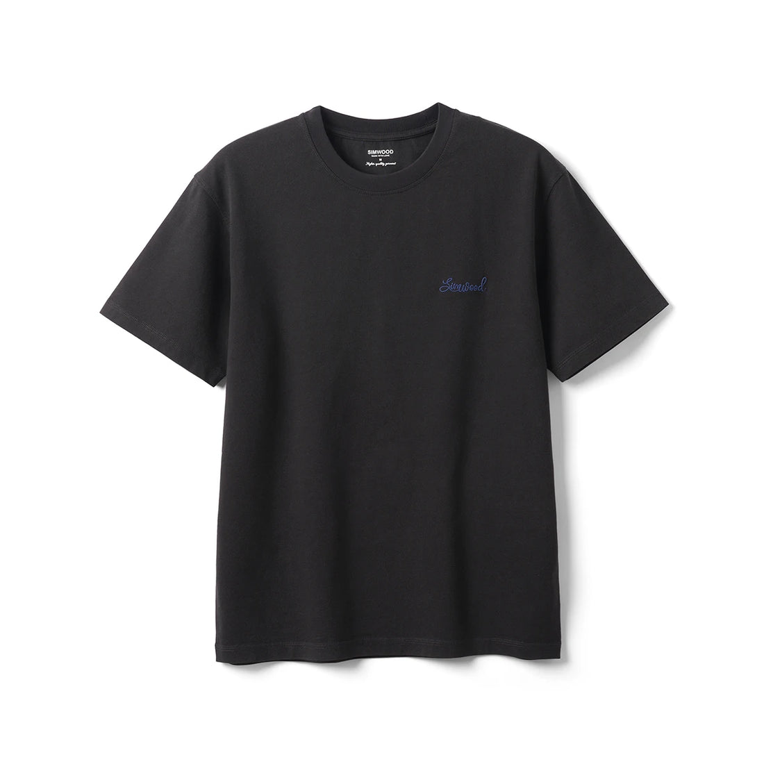 SIMWOOD Summer New 260gsm 100% Cotton Fabric Washed Vintage Letter Print T-shirts Men Plus Size Tops - ATFH