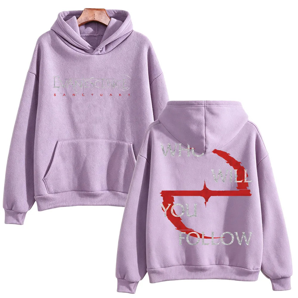 Evanescence Who Will You Follow Hoodie Unisex Gothic Rock Band Sweatshirts Long Sleeve Fans Concert Streetwear Unisex Loose Tops