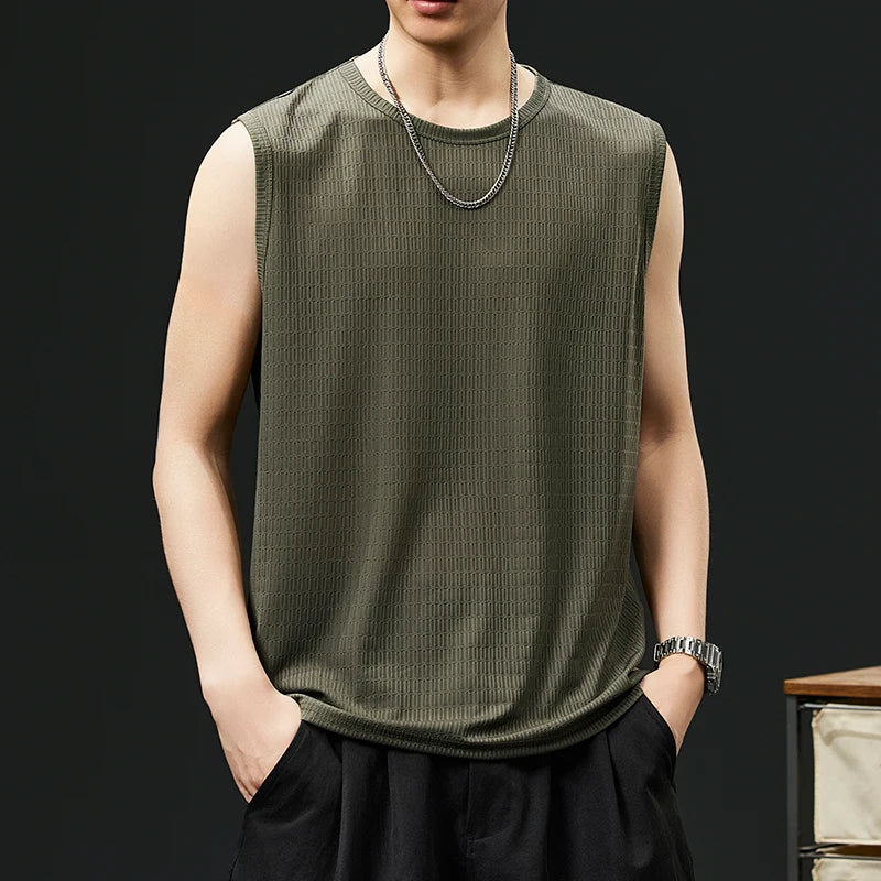 2026 Men's Sexy Ice Silk Mesh Tank Tops Gym Stringer Bodybuilding Sleeveless Quick Dry T-Shirt Fitness Vest Male Muscle Singlets