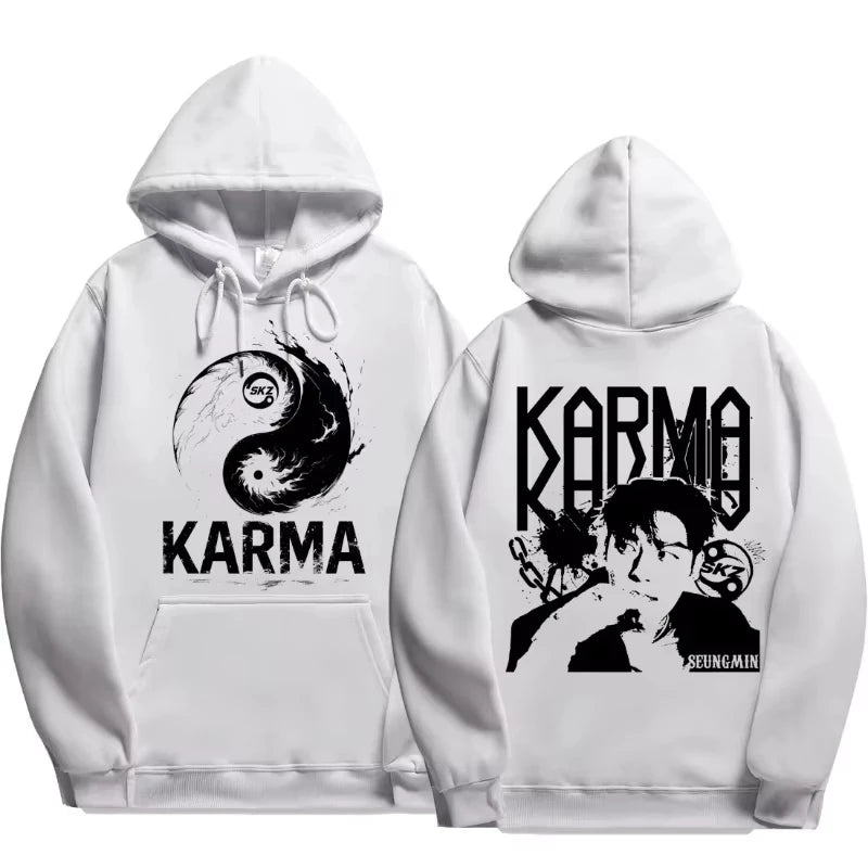 KPOP's fourth album KARMA printed men's hoodie FELIX HAN BANGCHAN CHANGBIN HYUNJIN LEE fashion hoodie