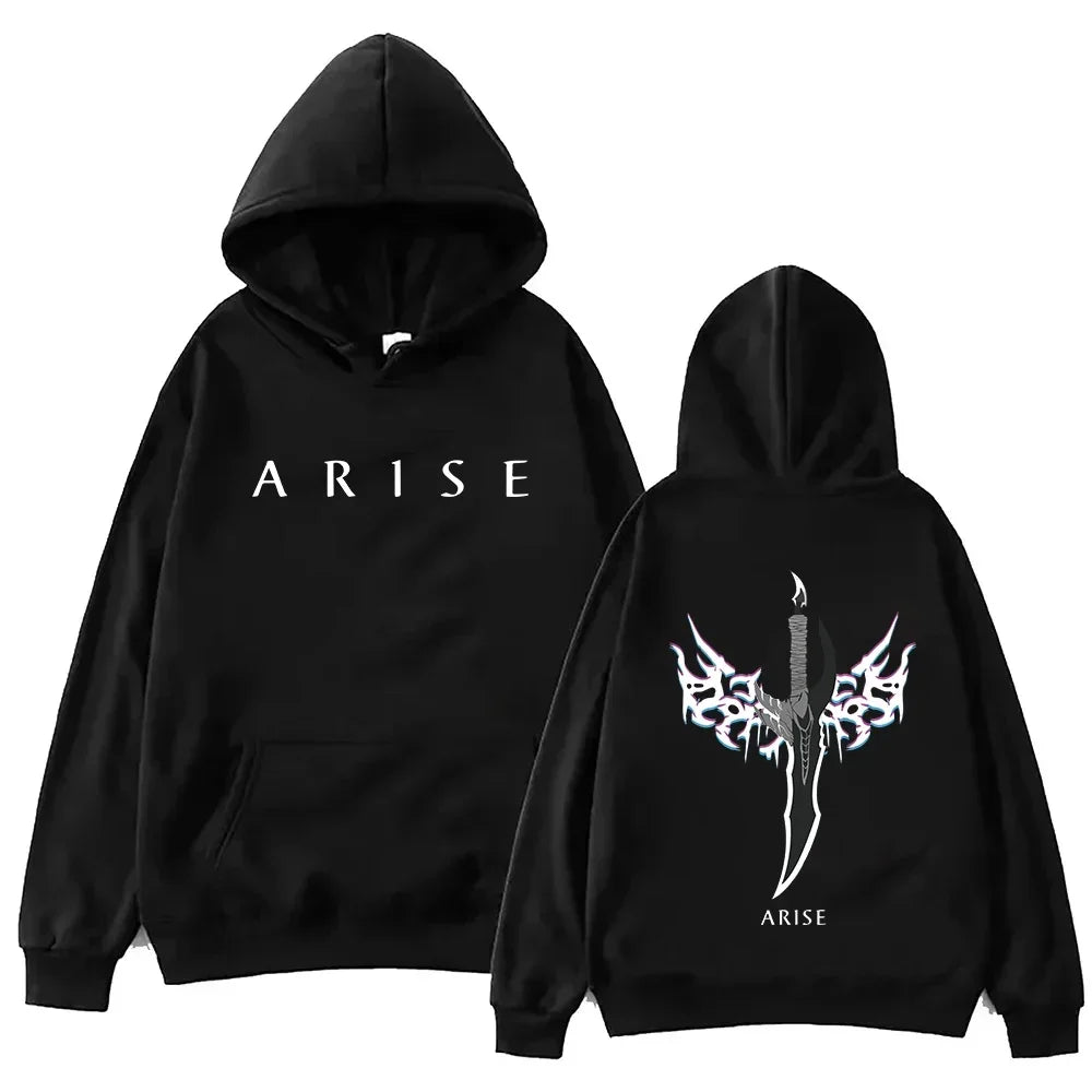 Anime Solo Leveling Hip Hop Men's/Women's Hoodie Retro Gothic Pattern Sportswear Manga Solo Leveling Casual Hoodie Fan Gift